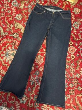 Plus Size James Icon Dark Blue Trumpet Flare Jeans Juliet